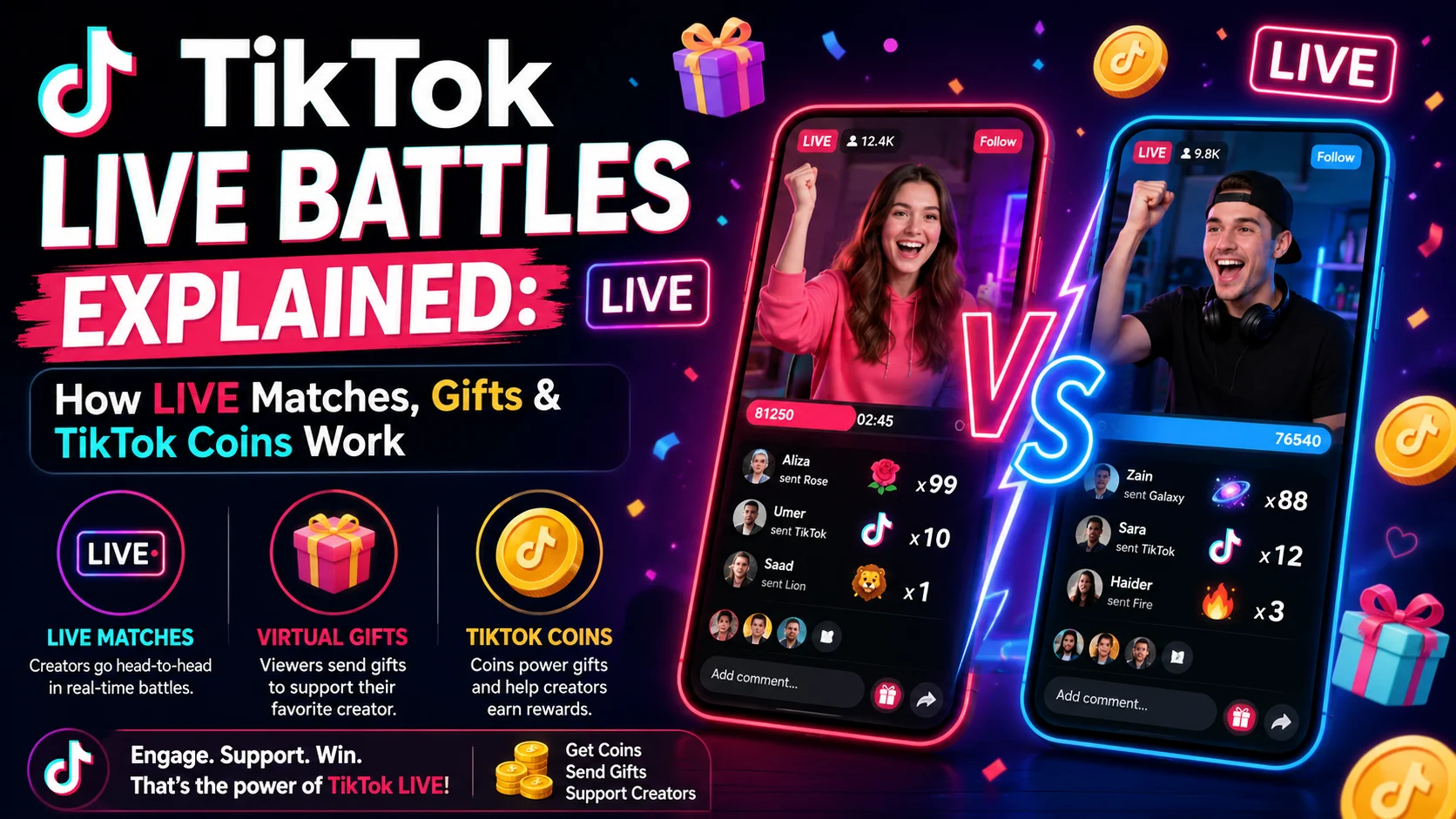 TikTok LIVE Battles Explained How LIVE Matches, Gifts & TikTok Coins Work