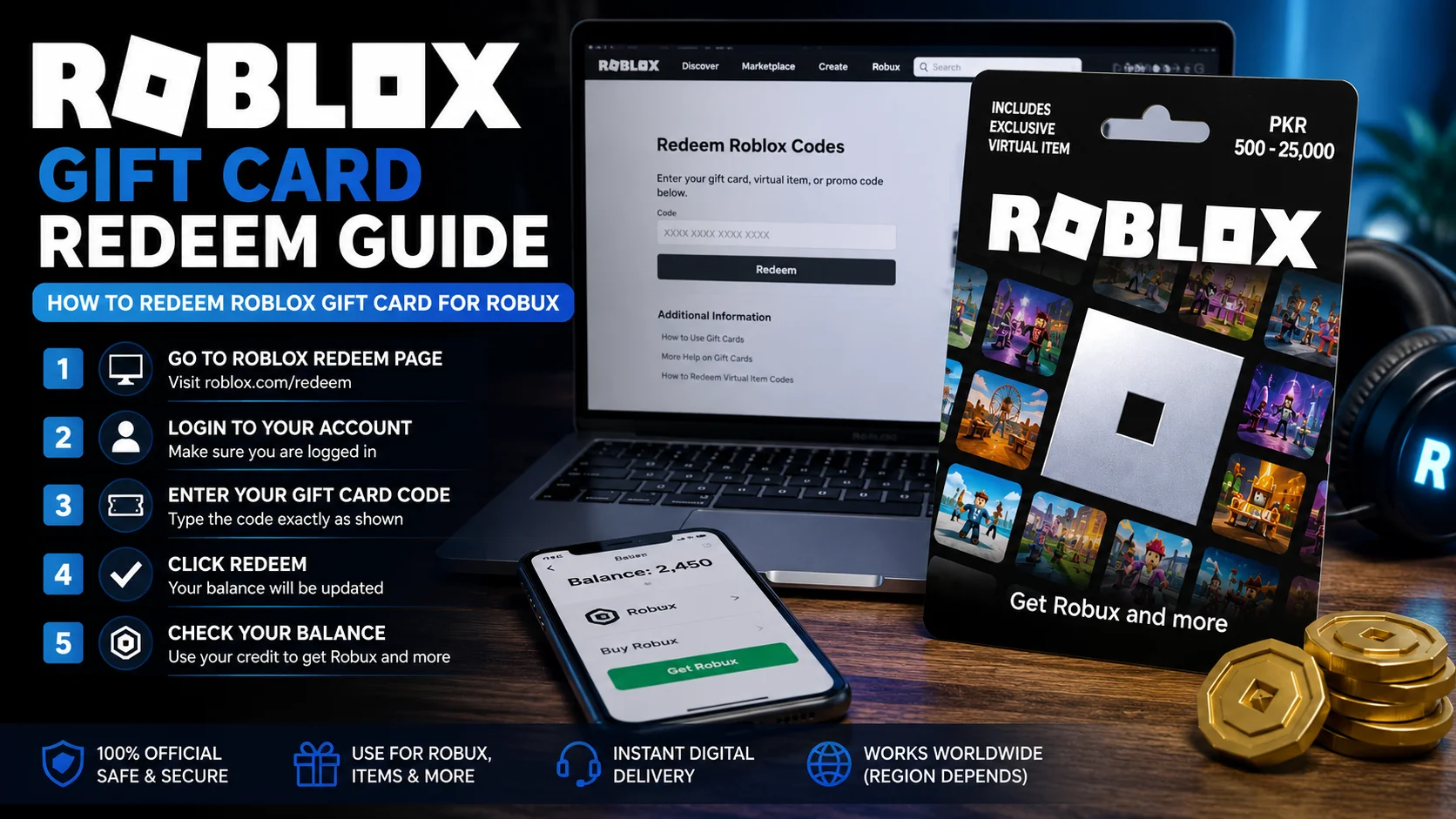 Roblox Gift Card Redeem How to Redeem Codes for Robux
